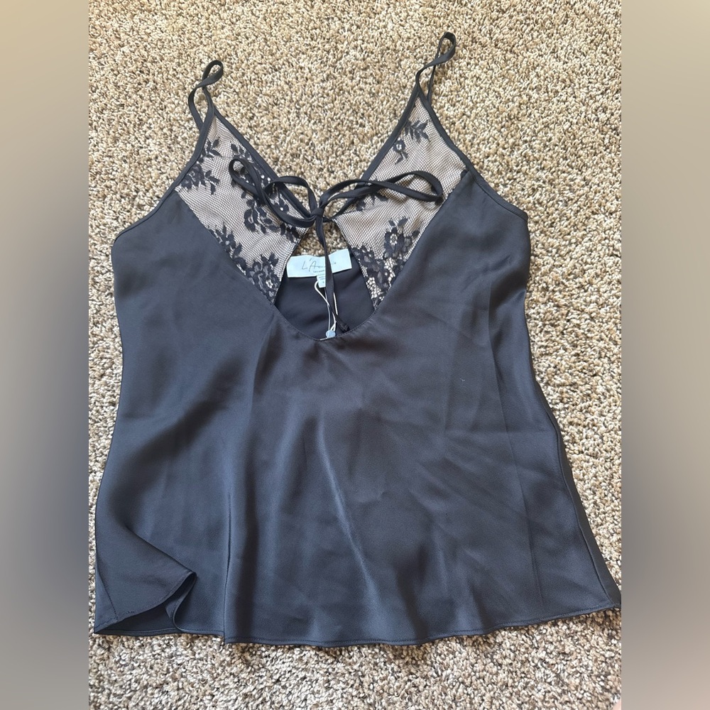L’Academie Bo Cami Black NWT size small